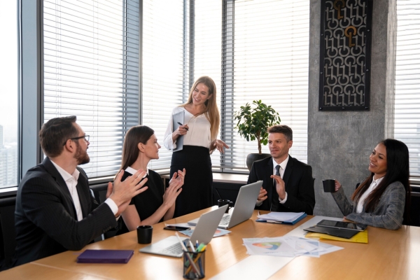 Business professionals in meeting